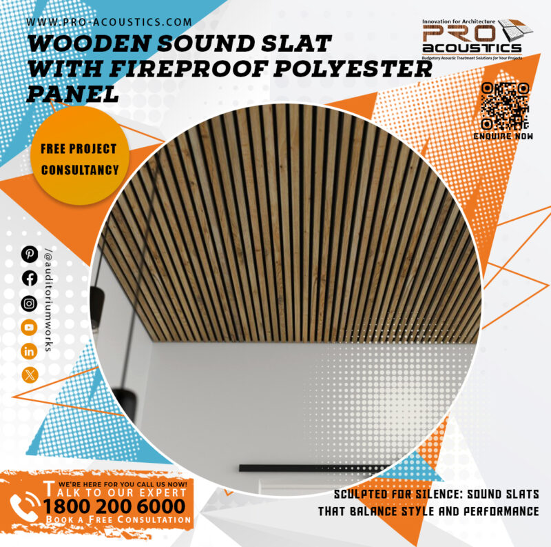 Wooden Sound Slat with Polyester felt panel