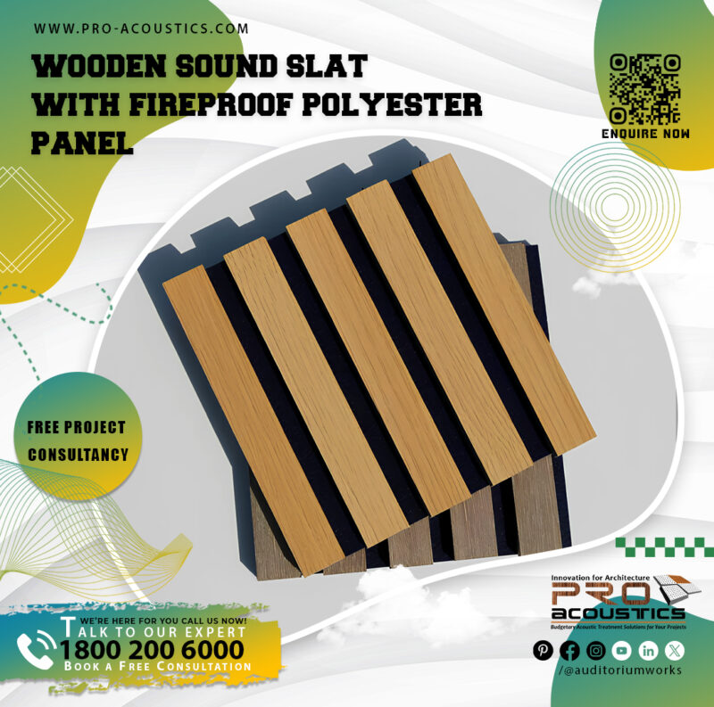Wooden Sound Slat with Polyester felt panel