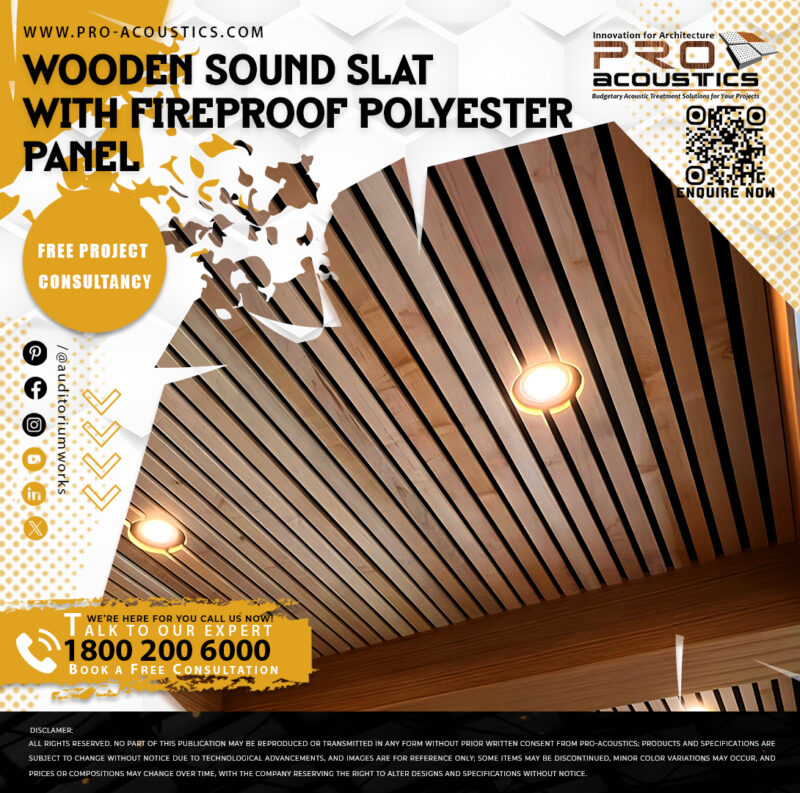 Wooden Sound Slat with Polyester felt panel