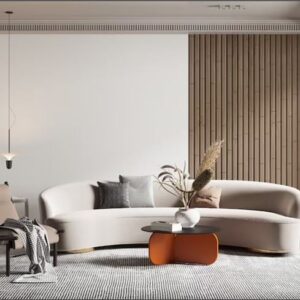 Wooden Slat Acoustic Panels Hotel Living Room