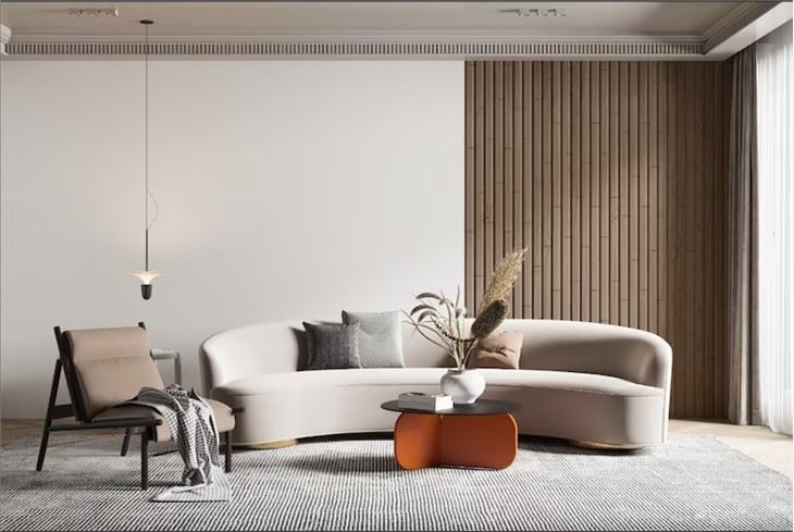 Wooden Slat Acoustic Panels Hotel Living Room