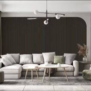 Wooden Slat Acoustic Panels Hotel Living Room
